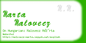 marta malovecz business card